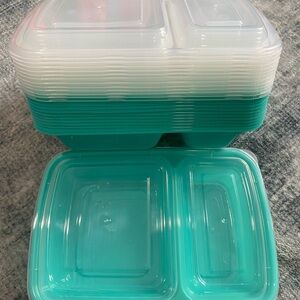 New lot of 13 Airtight Food Storage Containers - Teal and Clear